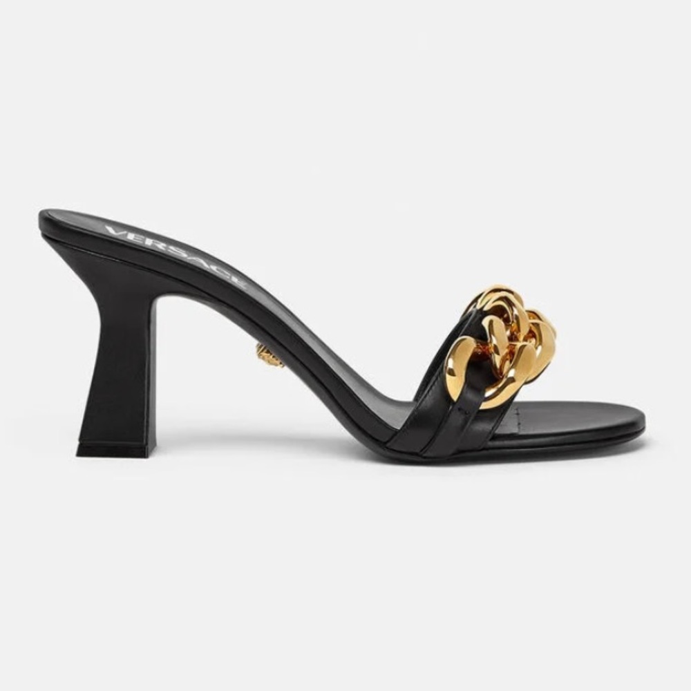 Versace CHAIN MID-HEEL SANDALS